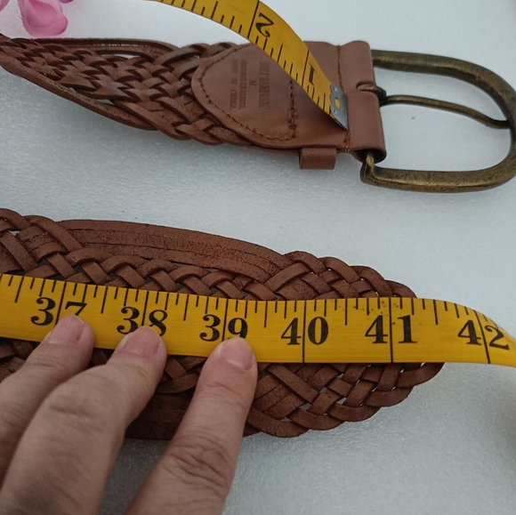 🍂Holt Renfrew Lether Brown Woven Belt - Picture 8 of 12